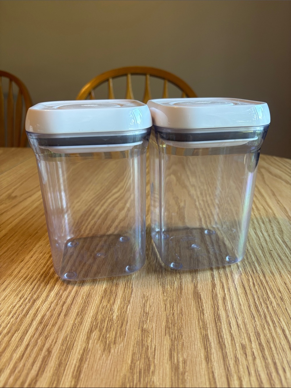Oxo Clear Food Storage Canisters with White Lids - Set of 2